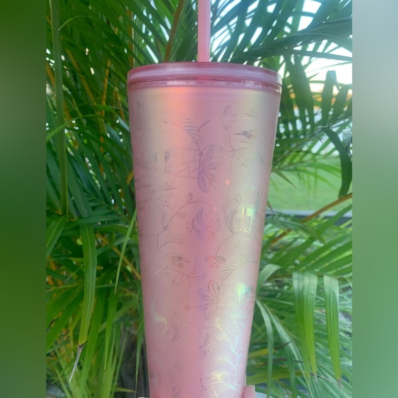 Starbucks Pink Lace Soft Touch Cup Iridescent Cold Tumbler 24oz Exclusive 2022 - Picture 9 of 17